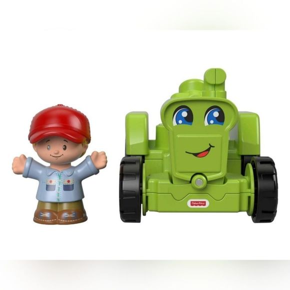 🎉 VEGAN DAIRY FARMERS FISHER PRICE Tractors Girl & Boy Green Farm Machin - Picture 5 of 6